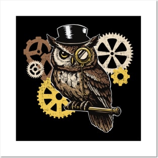 Steampunk Owl Posters and Art